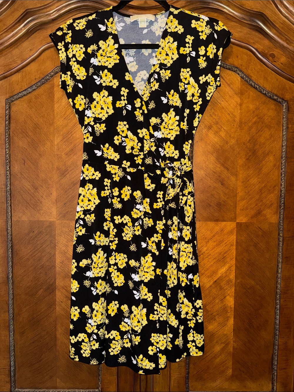 MICHAEL Michael Kors Black Dress with Yellow Floral Print